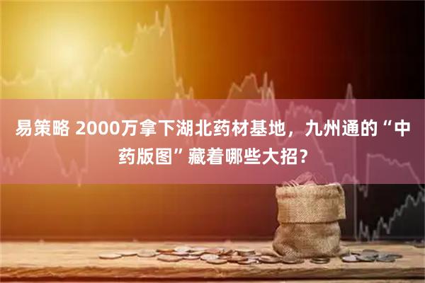 易策略 2000万拿下湖北药材基地，九州通的“中药版图”藏着哪些大招？